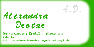 alexandra drotar business card